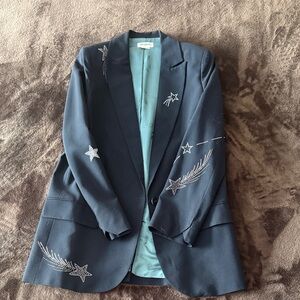 Zadig & Voltaire Navy Blazer with Embroidery